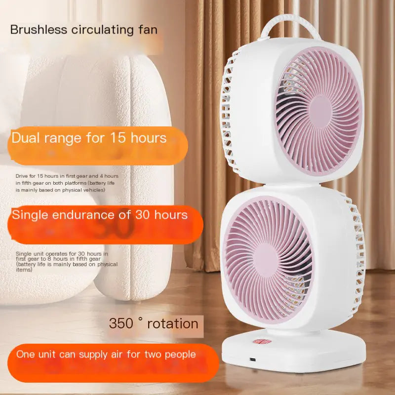 USB Powered Dual Motor Desk Fan for Home Use