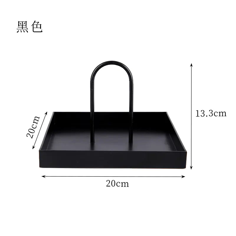 Nordic Modern Round Handle Tray for Storage and Decor