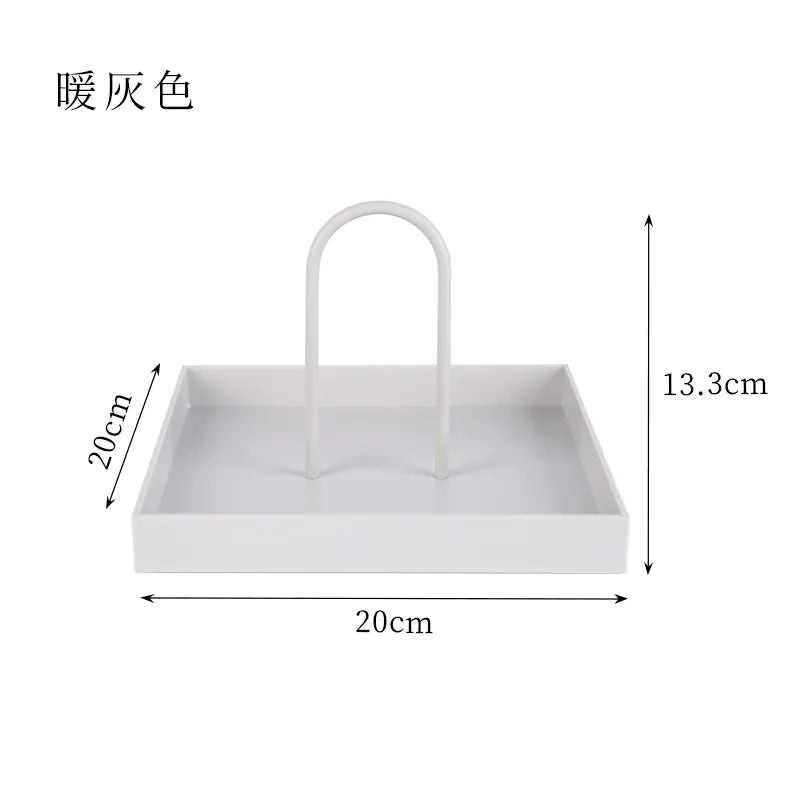 Nordic Modern Round Handle Tray for Storage and Decor