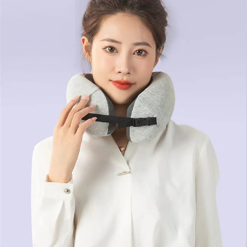 U-Shape Travel Pillow with Washable Polyester Cotton
