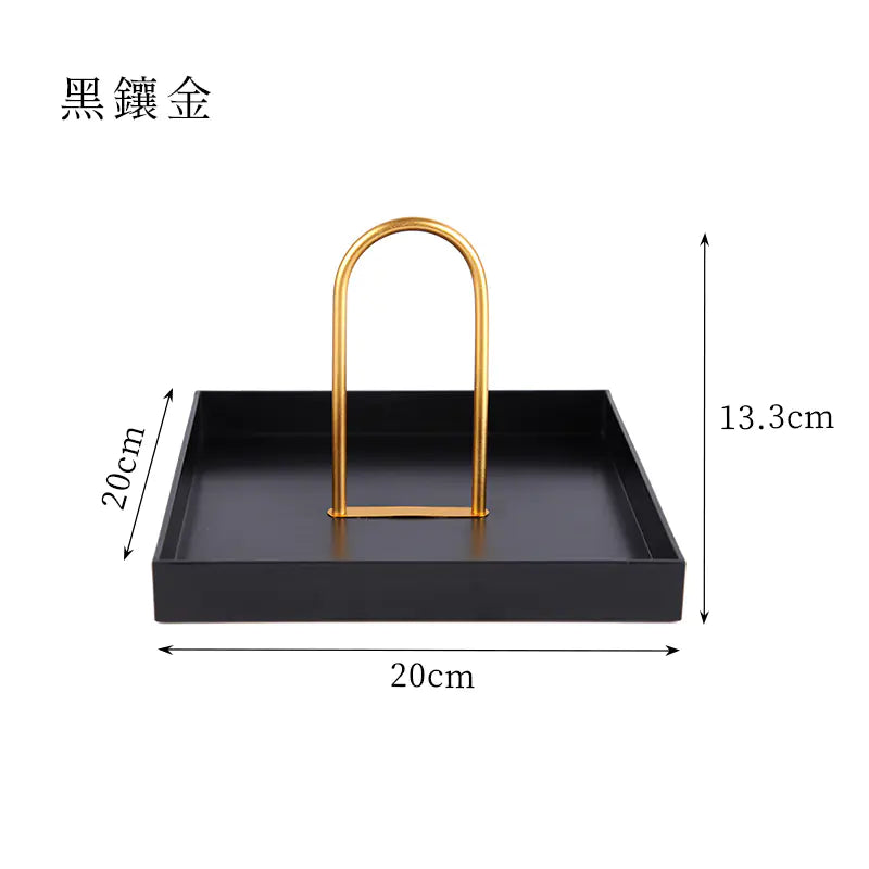 Nordic Modern Round Handle Tray for Storage and Decor