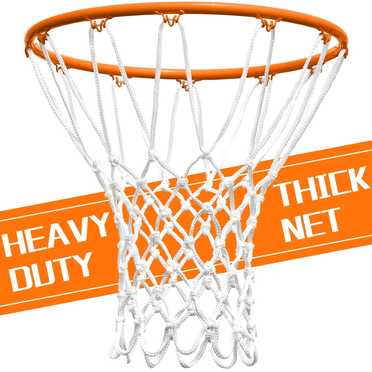 NEIJIANG Basketball Net Replacement Outdoor Upgraded Thickening Heavy Duty All Weather Anti Whip Fits Standard Indoor or Outdoor 12 Loops Rim