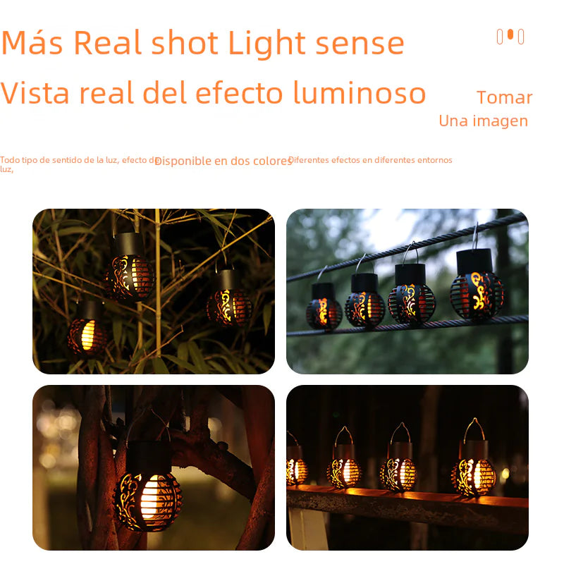 Solar Simulation Flame Hanging Light for Outdoor Decor