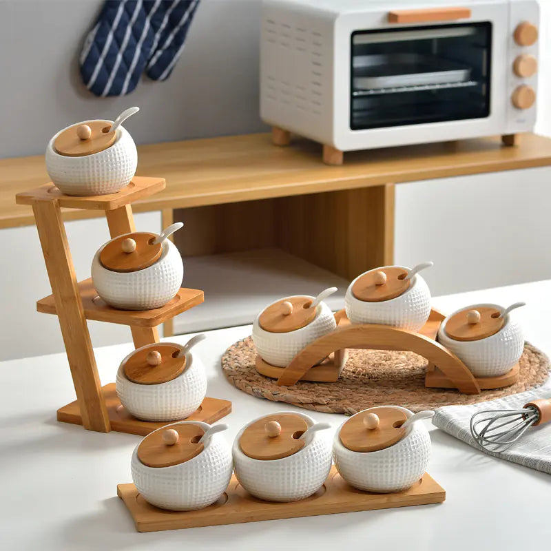 Ceramic Spice Container Set - Creative Golf Design