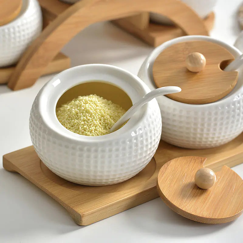 Ceramic Spice Container Set - Creative Golf Design