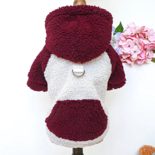 Warm Fleece Pet Hoodie for Fall and Winter