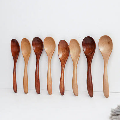 Japanese Wooden Mixing Spoon Set for Honey and Coffee
