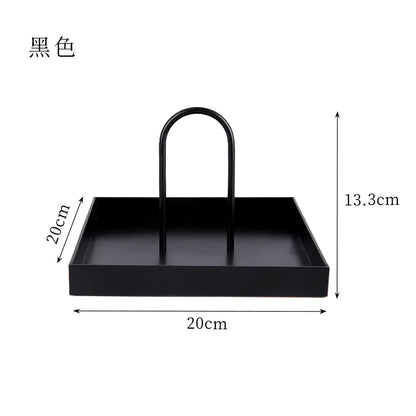 Nordic Modern Round Handle Tray for Storage and Decor