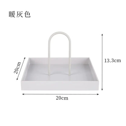 Nordic Modern Round Handle Tray for Storage and Decor
