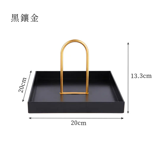 Nordic Modern Round Handle Tray for Storage and Decor