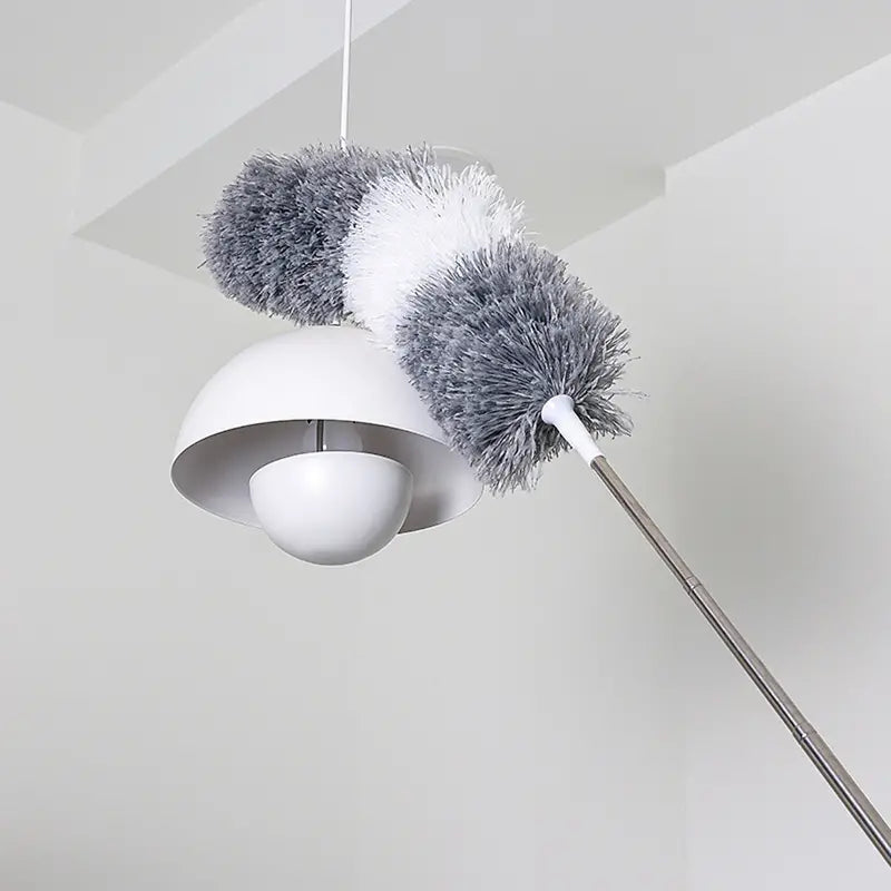Retractable Portable Brush for Dust Removal (Gray/White)