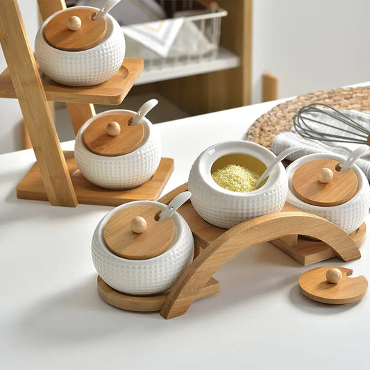 Ceramic Spice Container Set - Creative Golf Design