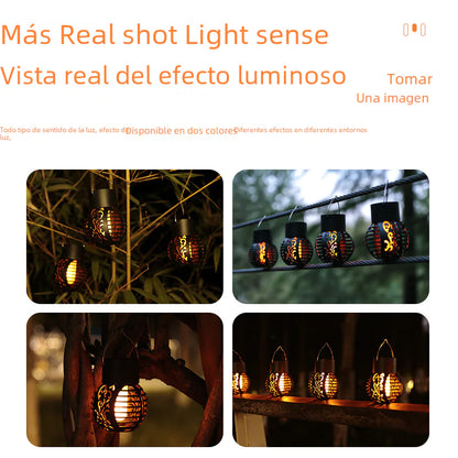 Solar Simulation Flame Hanging Light for Outdoor Decor